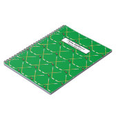 Hockey Sticks | Groene naam MVP Puck Pattern Notitieboek (Linkerzijde)