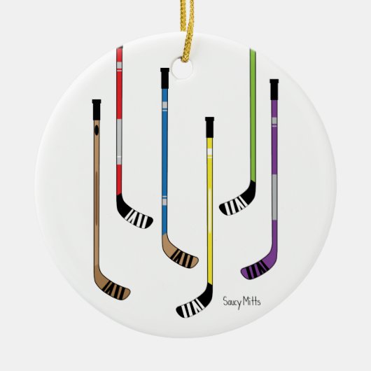 Hockey Sticks Keramisch Ornament (Voorkant)