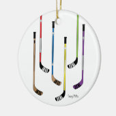 Hockey Sticks Keramisch Ornament (Links)