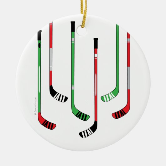 Hockey Sticks kerstversiering Keramisch Ornament (Voorkant)