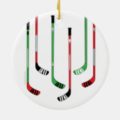 Hockey Sticks kerstversiering Keramisch Ornament (Achterkant)