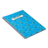 Hockey Sticks |MVP Puck Pattern Sky Blue Name Notitieboek (Rechterzijde)
