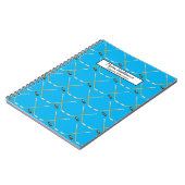 Hockey Sticks |MVP Puck Pattern Sky Blue Name Notitieboek (Linkerzijde)