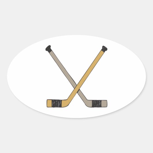 Hockey Sticks Ovale Sticker (Voorkant)