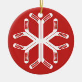 Hockey Sticks Snowflake Holiday Decorting Keramisch Ornament (Voorkant)