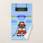 Hockey sur glace initial personnalisé (Serviette à main)