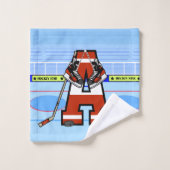Hockey sur glace initial personnalisé (Gant de toilette)