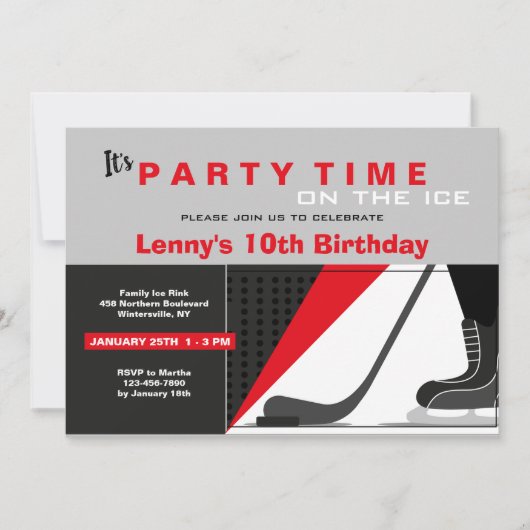 Hockey-thema Uitnodiging (Voorkant)