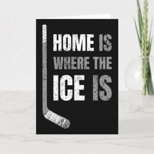 Hockey - Thuis Is Waar Het Ijs Is - Retro-stijl Ho Kaart