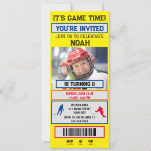 Hockey Ticket Verjaardag Feest Uitnodiging