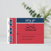 Hockey Ticket Wedding RSVP Kaartje (Staand voorkant)