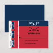 Hockey Ticket Wedding RSVP Kaartje (Voorkant / Achterkant)