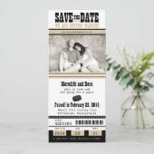 Hockey Ticket Wedding Save the Date (Staand voorkant)