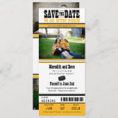 Hockey Ticket Wedding Save the Date (Voorkant / Achterkant)