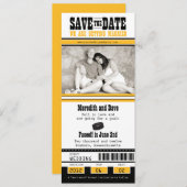 Hockey Ticket Wedding Save the Date (Voorkant / Achterkant)