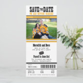 Hockey Ticket Wedding Save the Date (Staand voorkant)