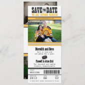 Hockey Ticket Wedding Save the Date (Voorkant / Achterkant)