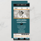 Hockey Ticket Wedding Uitnodiging (Voorkant / Achterkant)