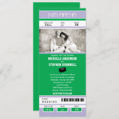 Hockey Ticket Wedding Uitnodiging (Voorkant / Achterkant)