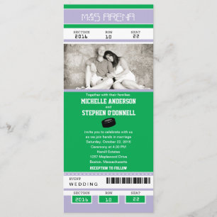 Hockey Ticket Wedding Uitnodiging