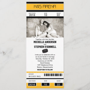 Hockey Ticket Wedding Uitnodiging