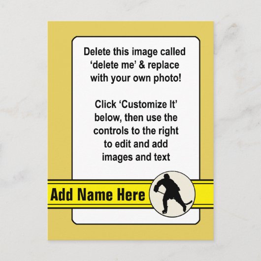 Hockey Trading Kaart Sjabloon (Voorkant)