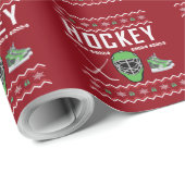 Hockey Ugly Christmas Sweater Cadeaupapier (Rol Hoek)