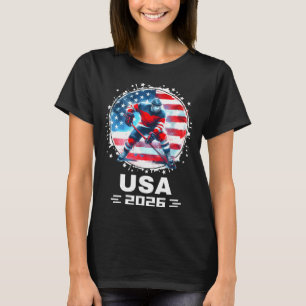 Hockey Usa Ga Usa Team Usa Vlag 2026 Hockey T-shirt