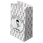 Hockey Vacances Hockey Snowman Petit sac cadeau (Dos Angle)