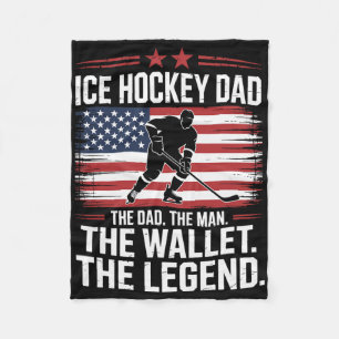 Hockey Vader De Portemonnee, IJshockey Vader Fleece Deken