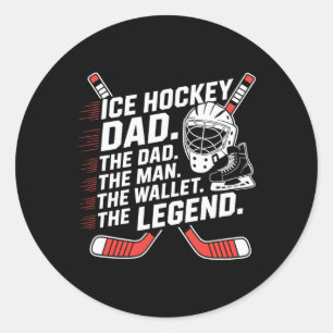 Hockey Vader, IJshockey Vader De Man De Portemonne Ronde Sticker