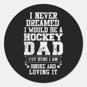 Hockey vader leuk Vaderdag T-shirt vaders cadeau Ronde Sticker
