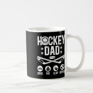 Hockey Vader Rij Betaling Klap IJshockey Speler Va Koffiemok