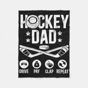 Hockey Vader Rijdt Betalen Klap IJshockey Speler V Fleece Deken