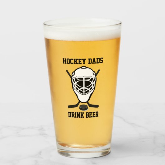 Hockey vaders Drink bier Schattigee grappige sport Glas (Voorkant gevuld)