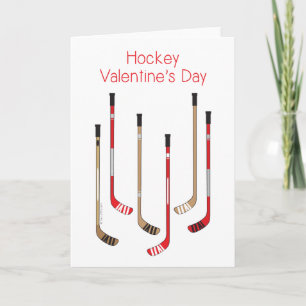 Hockey Valentijnsdag Card - Hockey Sticks Feestdagen Kaart
