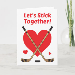 Hockey Valentijnsdag Card - Laten we samen tikken Feestdagen Kaart
