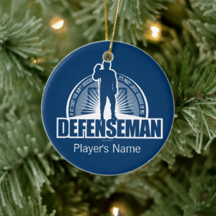 Hockey Verdediger Keramische Kerstversiering Keramisch Ornament