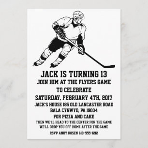 HOCKEY VERJAARDAG UITNODIGING