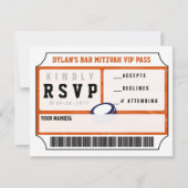 HOCKEY VIP REPY CARD Bar Bat mitzvah Invitation (Devant)