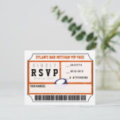 HOCKEY VIP REPY CARD Bar Bat mitzvah Invitation (Debout devant)