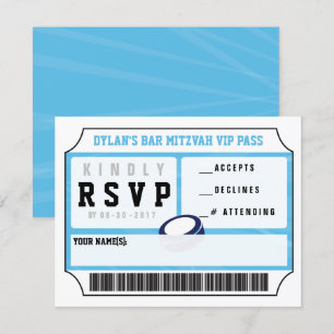 HOCKEY VIP REPY CARD Bar Bat mitzvah Invitation