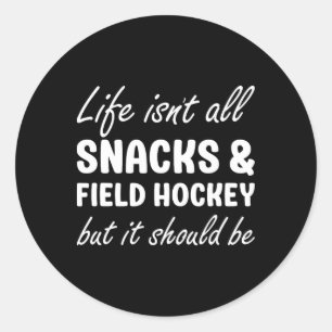 Hockey voor vrouwen of mannen veldhockeyspeler ronde sticker