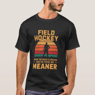 Hockey Waar het gras groener is retro Fiel T-shirt