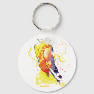Hockey-Waterverf Sleutelhanger