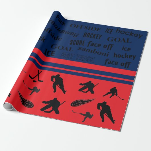 Hockey Wrapping Paper Cadeaupapier (Uitgerold)