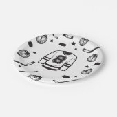 Hockey zwart en wit 8e verjaardag papieren bordje (Gekanteld)