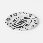 Hockey zwart en wit 8e verjaardag papieren bordje (Gekanteld)