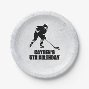 Hockey zwart en wit verjaardag papieren bordje