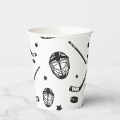 Hockey zwart-wit Verjaardag Papieren Bekers (Links)